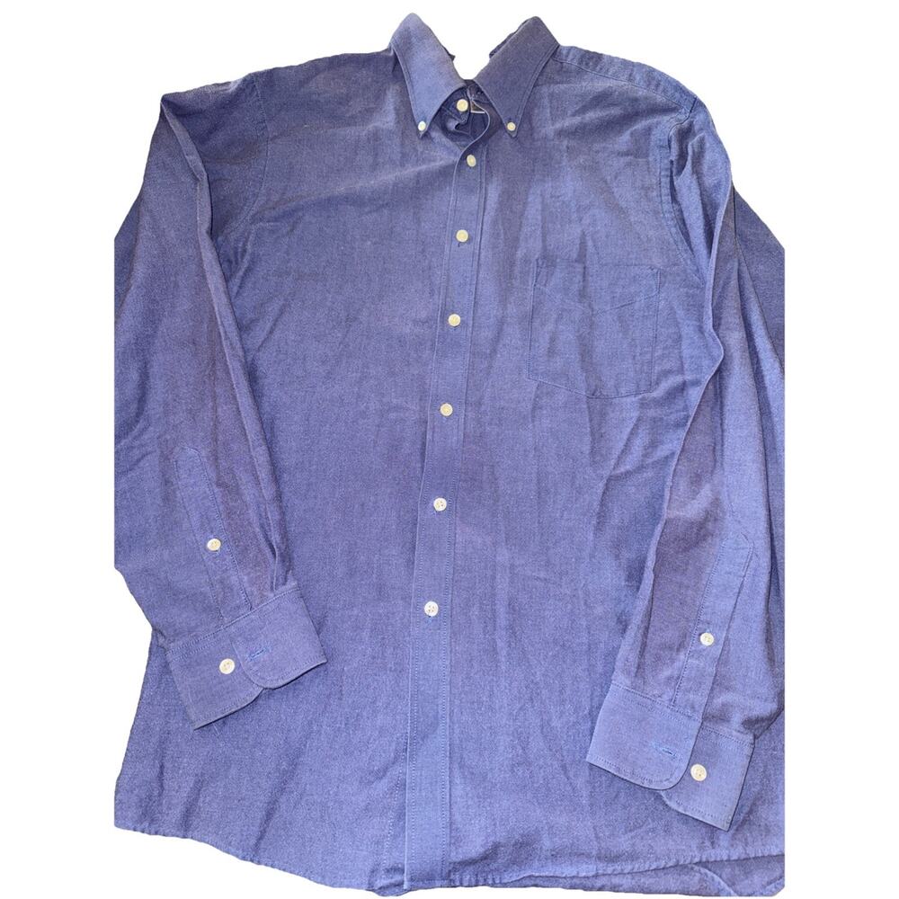 Preowned Mens Van Heusen Blue Oxford Button Down Shirt 16 1/2. 34/35